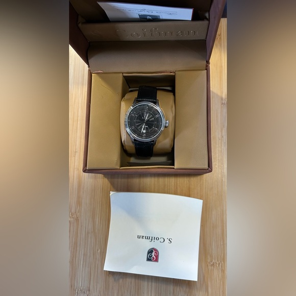 S Coifman Watch With 44mm Blsck Face & Black Leather Band - Picture 5 of 5